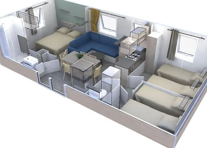 Mobil-home Avec Terrasse - 6 Pers. - Api-1-52-2158 *